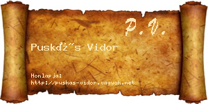 Puskás Vidor névjegykártya