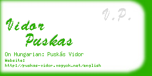 vidor puskas business card