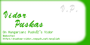 vidor puskas business card